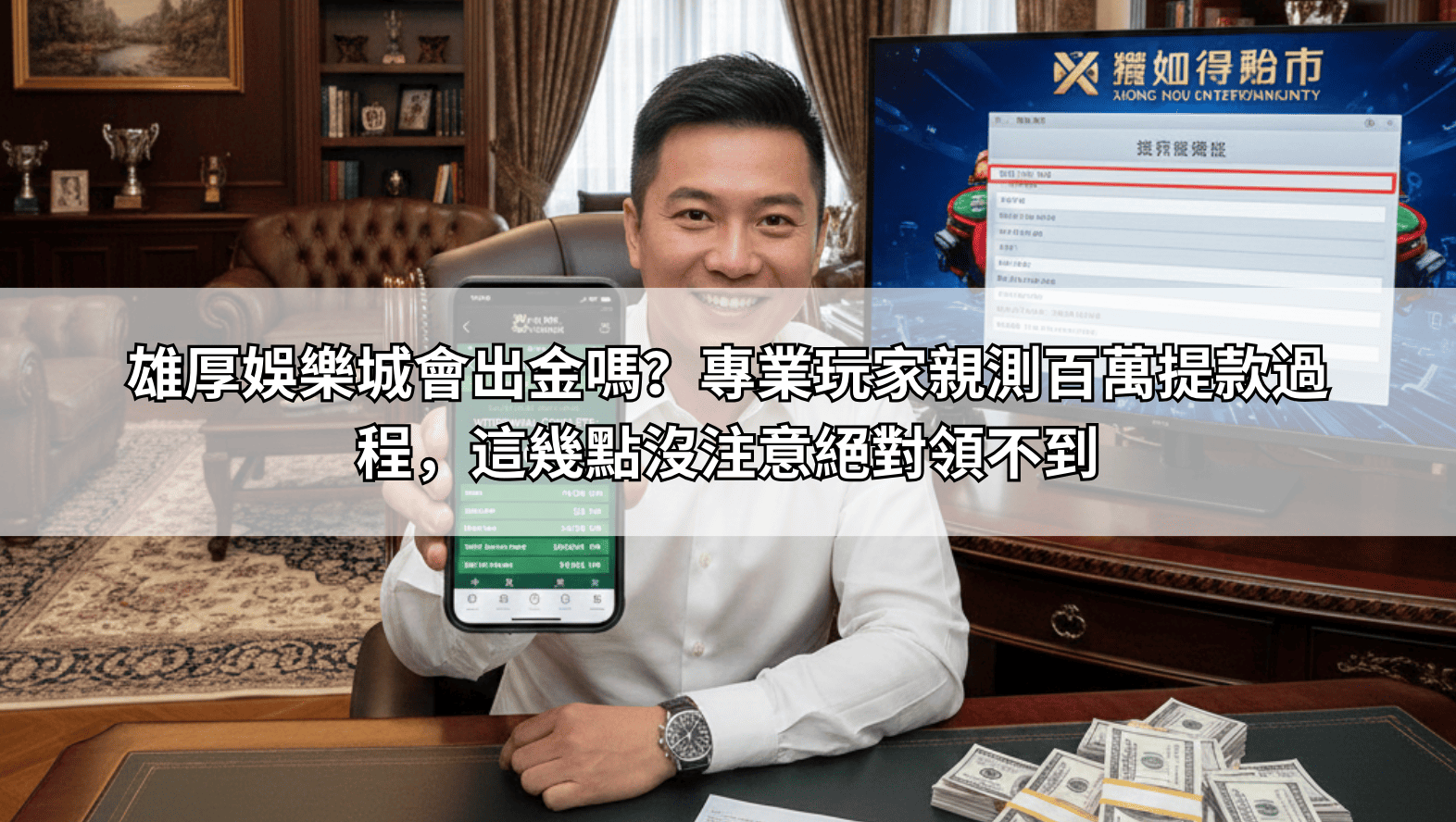 雄厚娛樂城會出金嗎？專業玩家親測百萬提款過程，這幾點沒注意絕對領不到